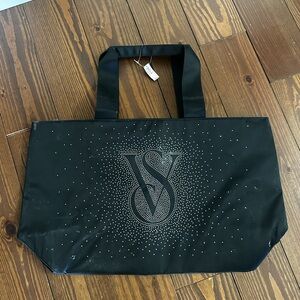 Victoria's Secret Black Tote with Sparkling Logo